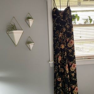 Rose patterned corset jumpsuit